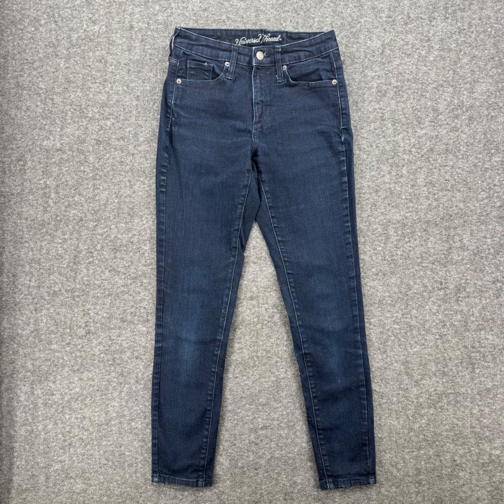 Universal Thread Womens High Rise Skinny Jeans Dark Wash Blue Size 2/26S Ankle